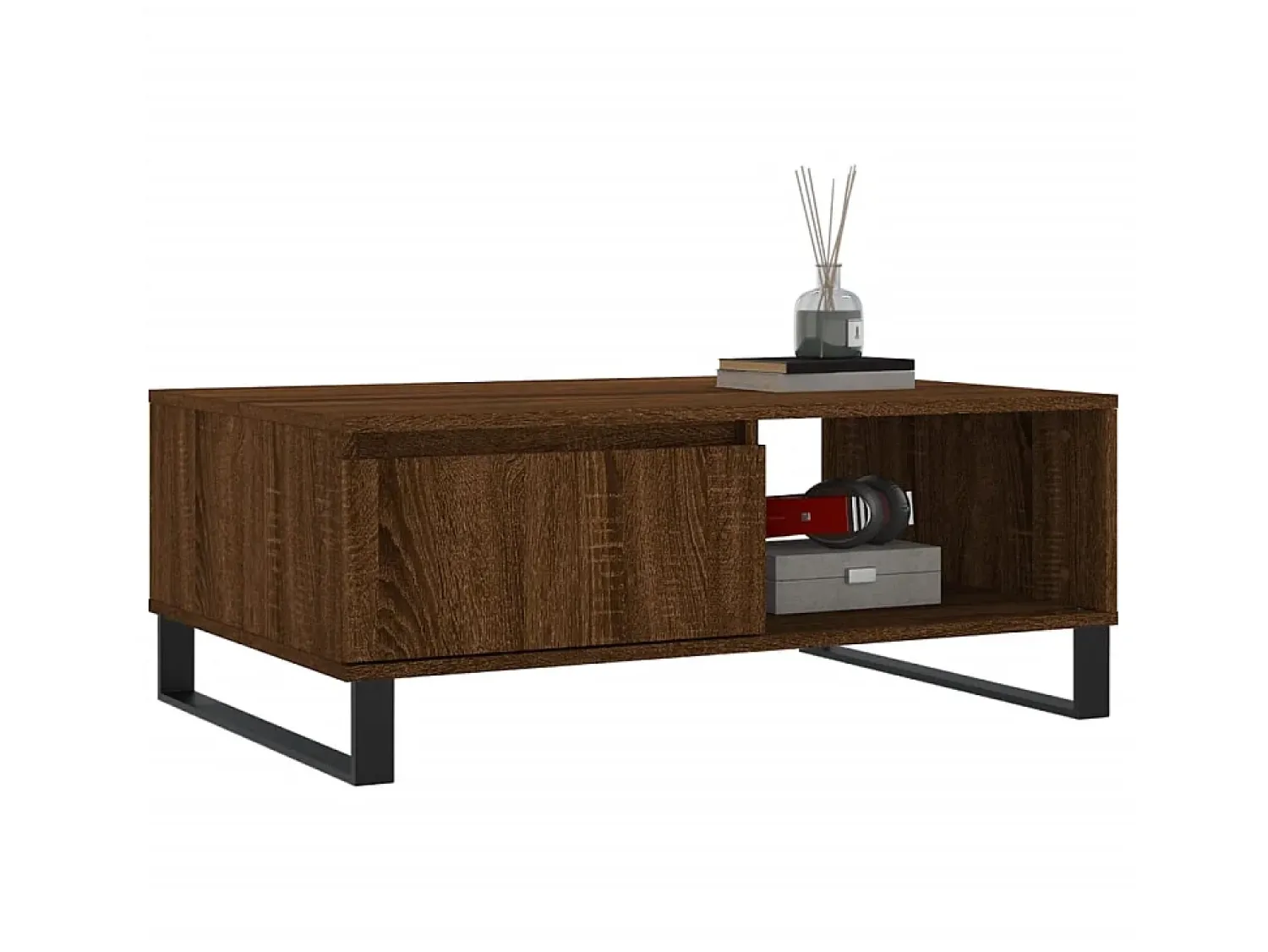 Outlet Mesa de centro 90x60x35 cm derivados madeira carvalho PT306075 Castanho