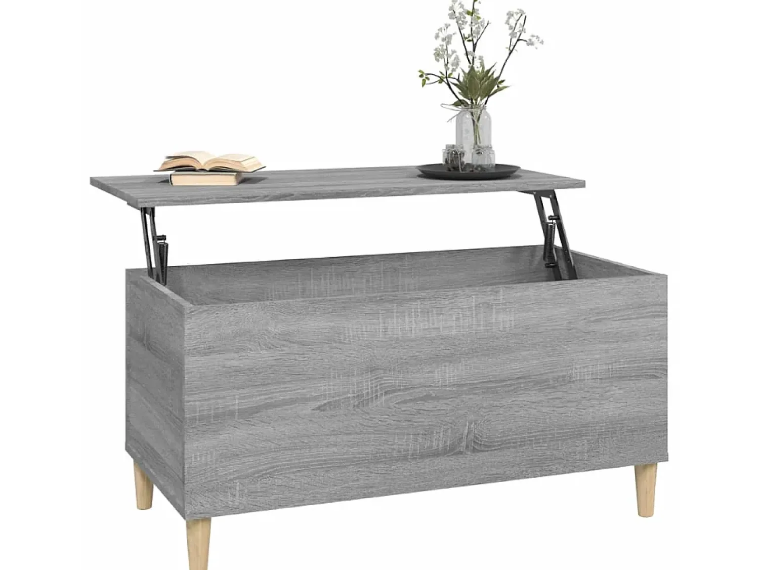 Mesa De Centro* Mesa de centro 90x44,5x45 cm derivados de madeira cinza sonoma PT418664 Cinzento