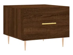 Mesa De Centro| Mesa de centro 50x50x40 cm derivados madeira carvalho PT214122 Castanho