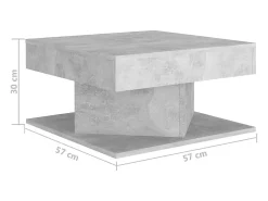 Clearance vidaxl Mesa de centro 57x57x30 cm derivados de madeira cinza cimento Cinzento