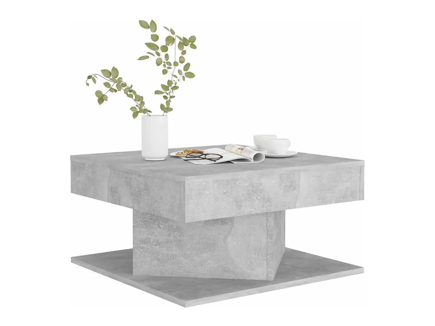 Clearance vidaxl Mesa de centro 57x57x30 cm derivados de madeira cinza cimento Cinzento