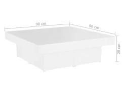 Discount vidaxl Mesa de centro 90x90x28 cm derivados de madeira Branco