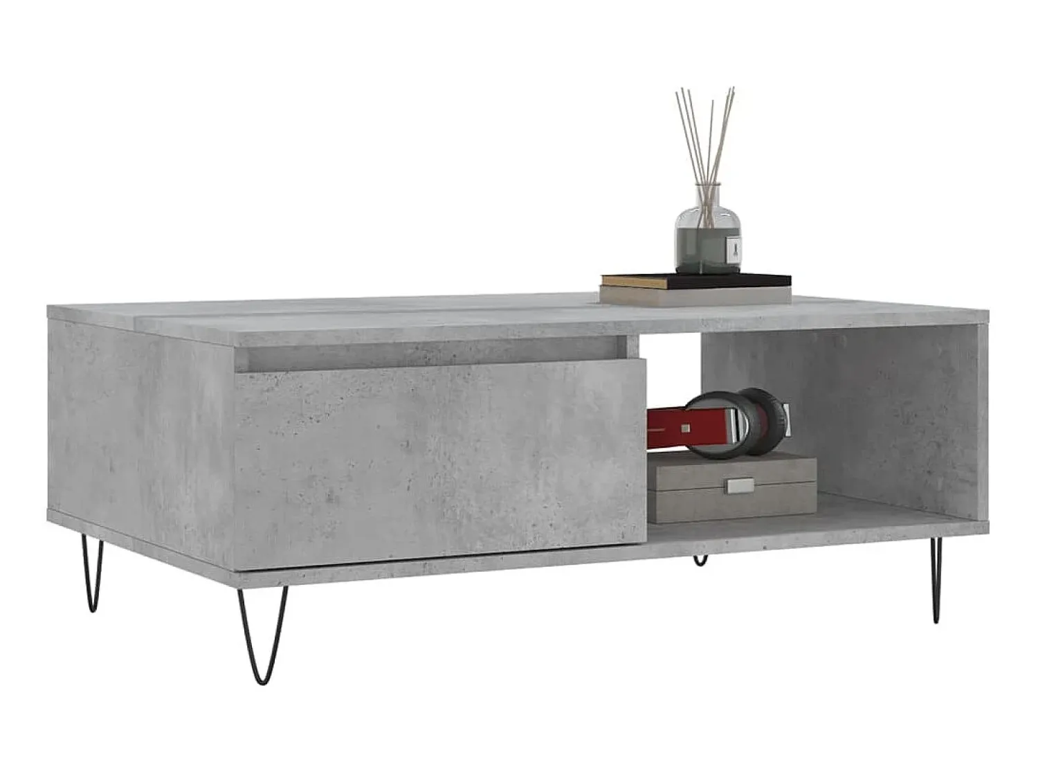 Mesa De Centro* Mesa de centro 90x60x35 cm derivados madeira cimento PT632401 Cinzento