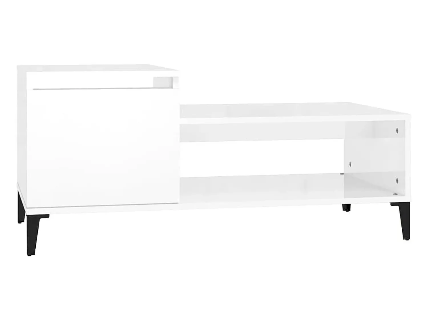 Mesa de centro 100x50x45 cm derivados madeira brilhante PT768443^ Mesa De Centro