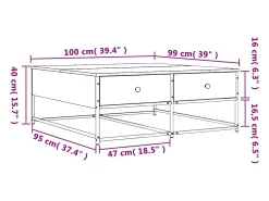 Mesa De Centro|vidaxl Mesa de centro 100x99x40 cm derivados madeira sonoma Cinzento
