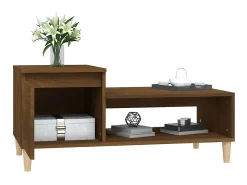 Mesa De Centro| Mesa de centro 100x50x45 cm derivados madeira carvalho PT909536 Castanho