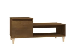 Mesa De Centro| Mesa de centro 100x50x45 cm derivados madeira carvalho PT909536 Castanho