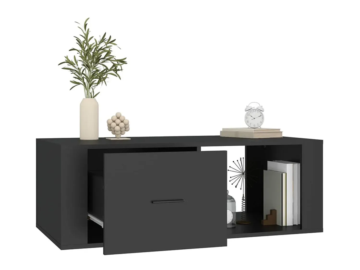 Mesa De Centro| Mesa de centro 100x50,5x35 cm derivados de madeira PT816615 Preto