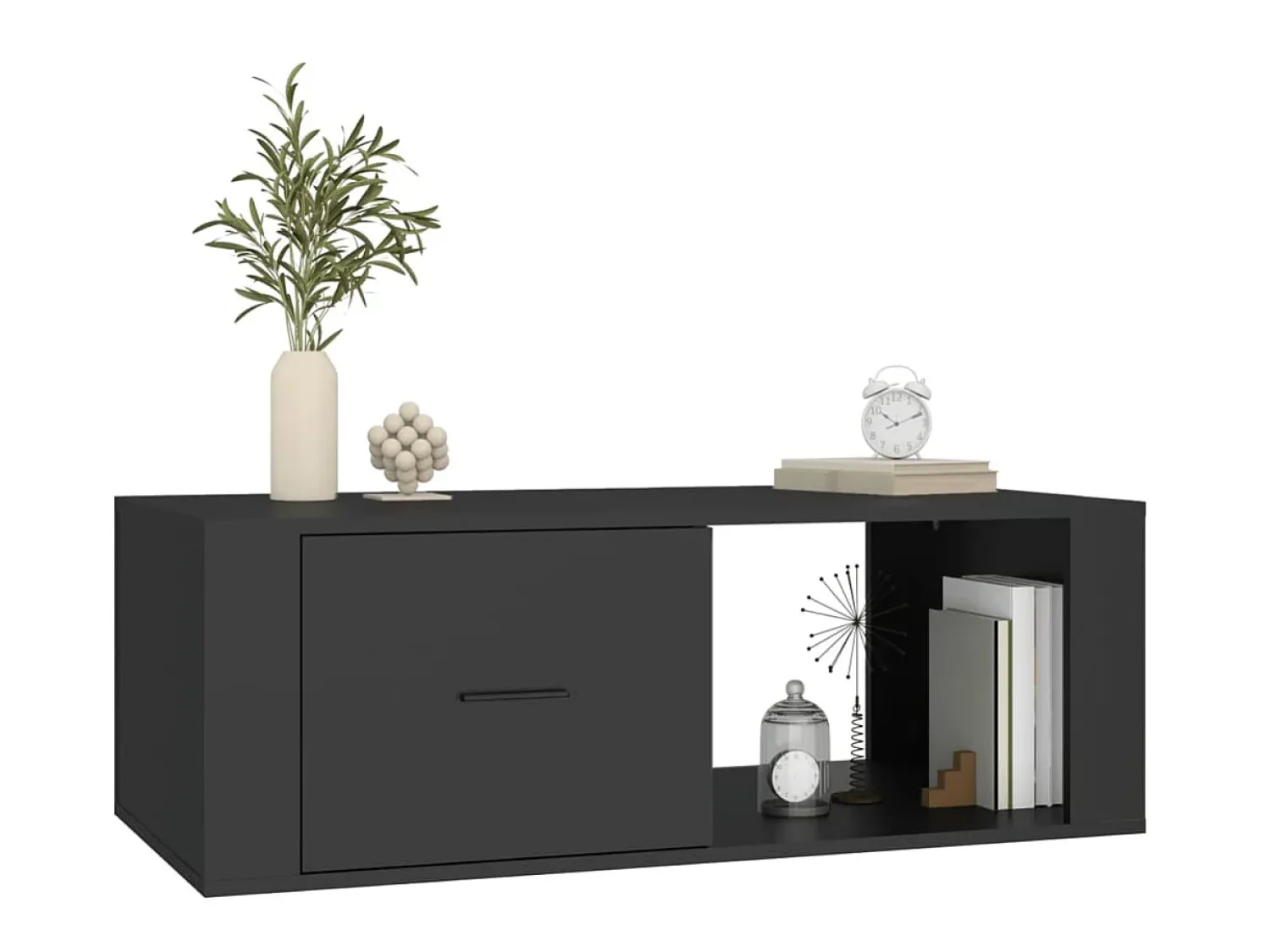 Mesa De Centro| Mesa de centro 100x50,5x35 cm derivados de madeira PT816615 Preto