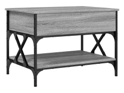 Mesa de centro 70x50x50 cm deriv. madeira/metal sonoma PT147546 Cinzento