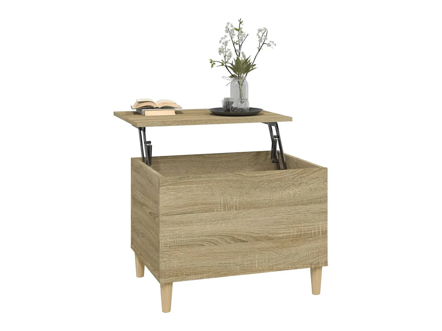 Mesa De Centro| Mesa de centro 60x44,5x45 cm derivados madeira carvalho sonoma PT103936 Castanho