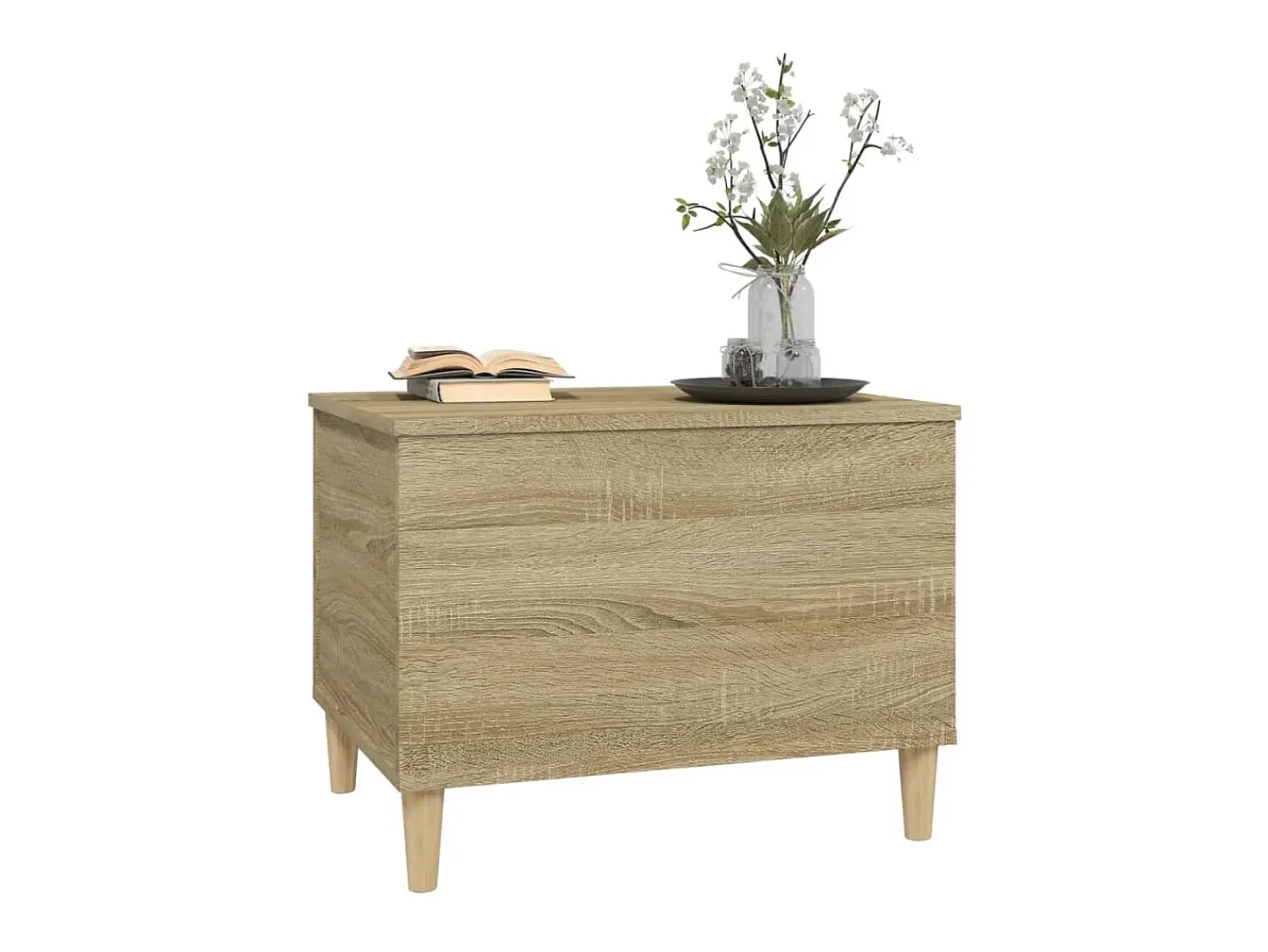 Mesa De Centro| Mesa de centro 60x44,5x45 cm derivados madeira carvalho sonoma PT103936 Castanho