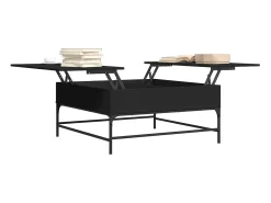 Mesa De Centro|vidaxl Mesa de centro 95x95x45 cm derivados de madeira/metal Preto