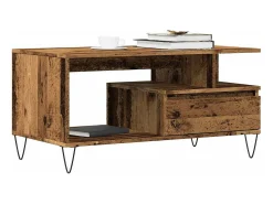 Clearance vidaxl Mesa de centro 90x49x45 cm derivados de madeira madeira velha Natural claro