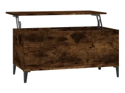 Mesa De Centro| Mesa de centro 90x44,5x45 cm derivados madeira carvalho fumado PT282803 Castanho