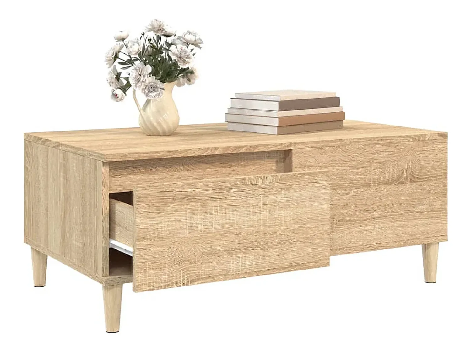 Mesa De Centro|vidaxl Mesa de centro 90x50x36,5 cm derivados madeira carvalho sonoma Natural claro