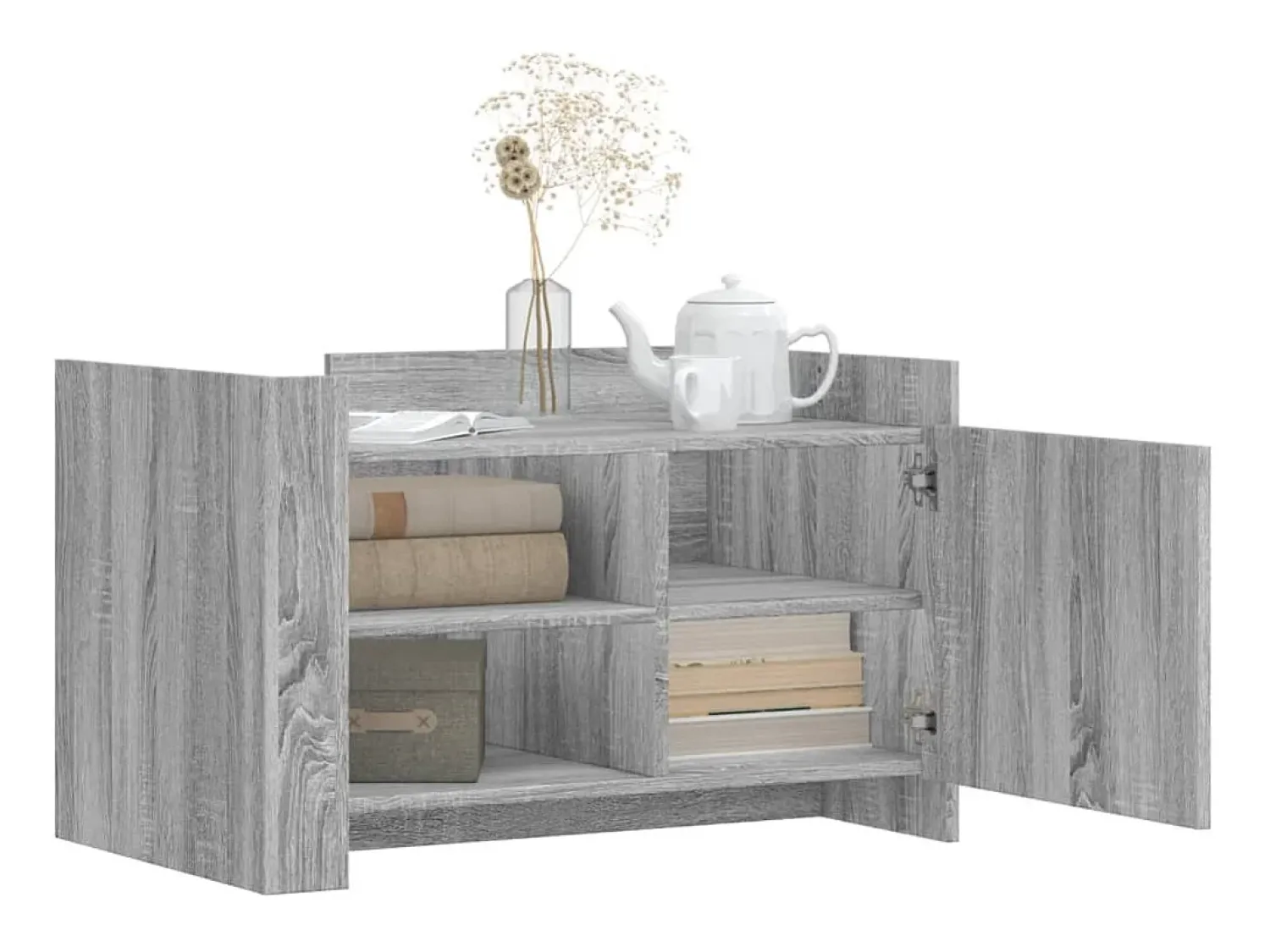 Discount Mesa de centro 80x50x50 cm derivados de madeira sonoma PT189148 Cinzento