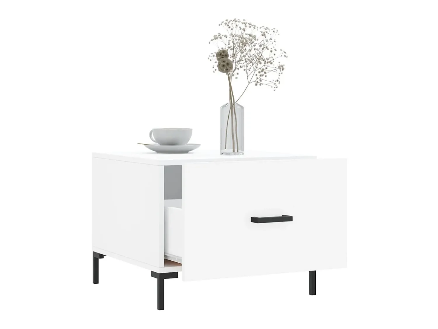 Discount vidaxl Mesa de centro 50x50x40 cm derivados de madeira Branco