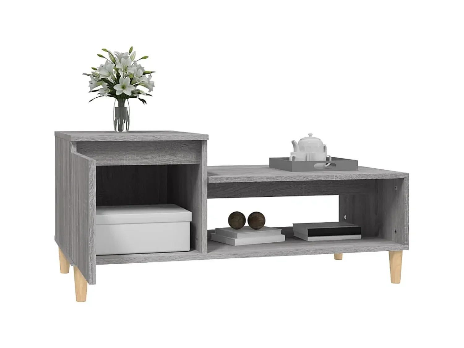 Mesa De Centro* Mesa de centro 100x50x45 cm derivados madeira sonoma PT170512 Cinzento