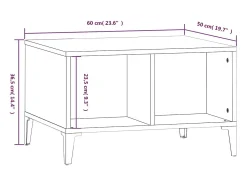 Mesa De Centro*vidaxl Mesa de centro 60x50x36,5 cm derivados de madeira Preto
