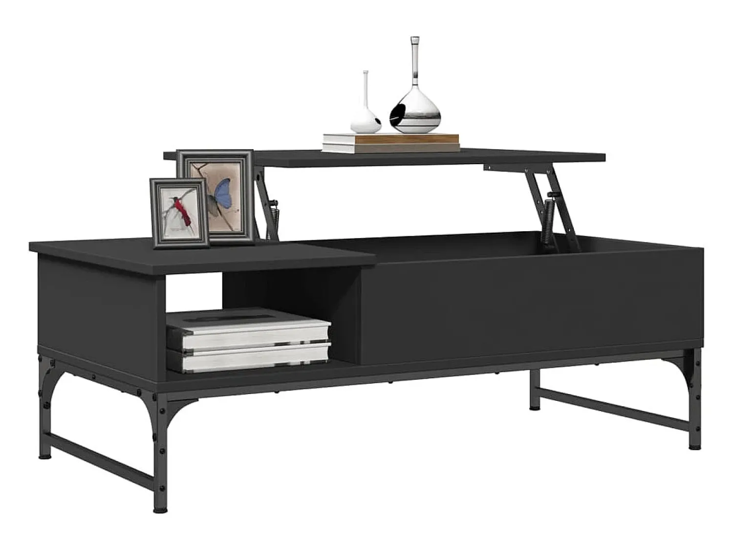 Discount Mesa de centro 100x50x35 cm derivados de madeira/metal PT300935 Preto