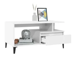 Discount vidaxl Mesa de centro 90x49x45 cm derivados de madeira Branco