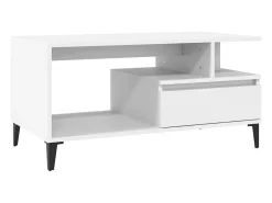 Discount vidaxl Mesa de centro 90x49x45 cm derivados de madeira Branco