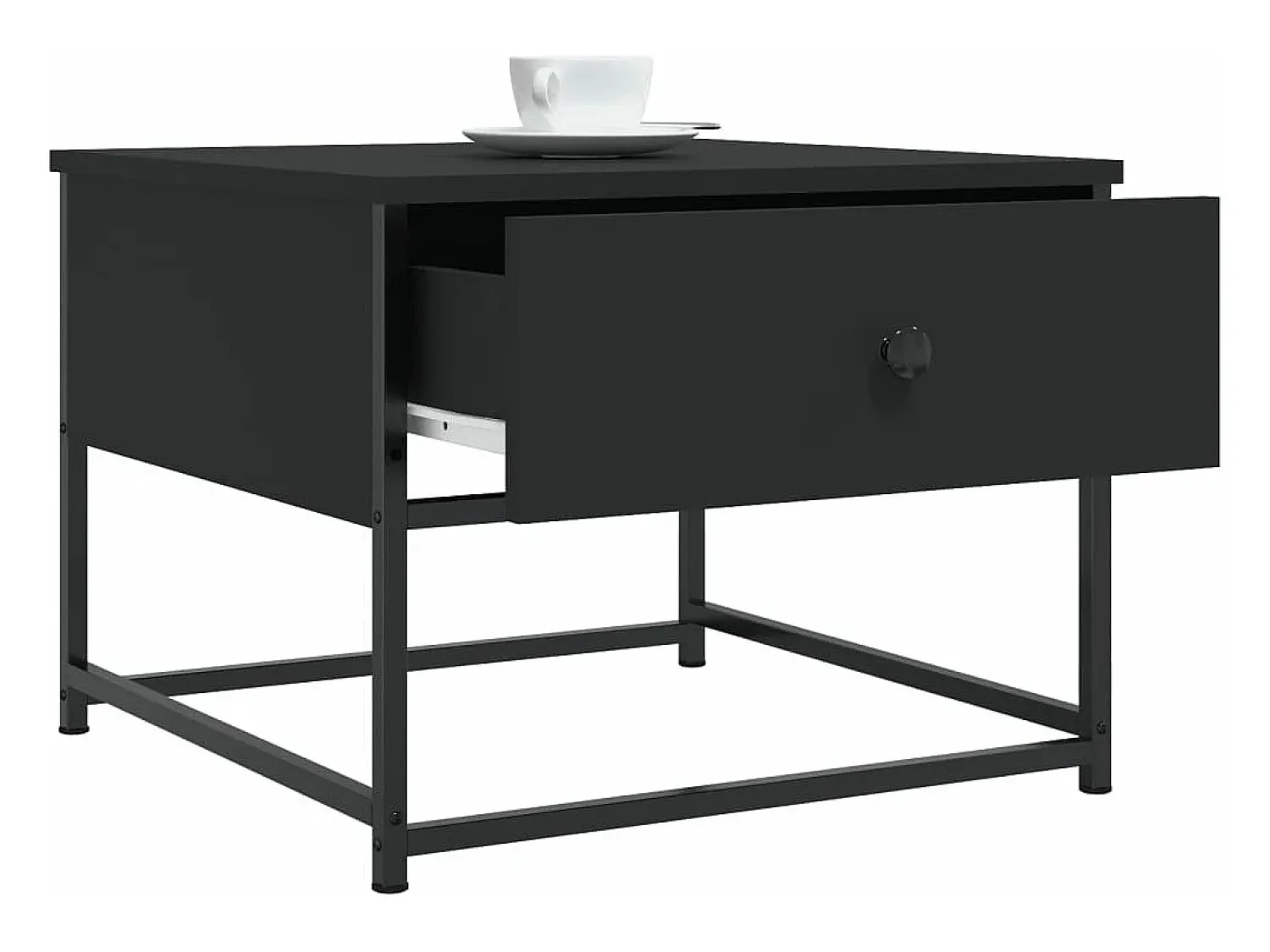 Mesa De Centro*vidaxl Mesa de centro 51x51x40 cm derivados de madeira Preto