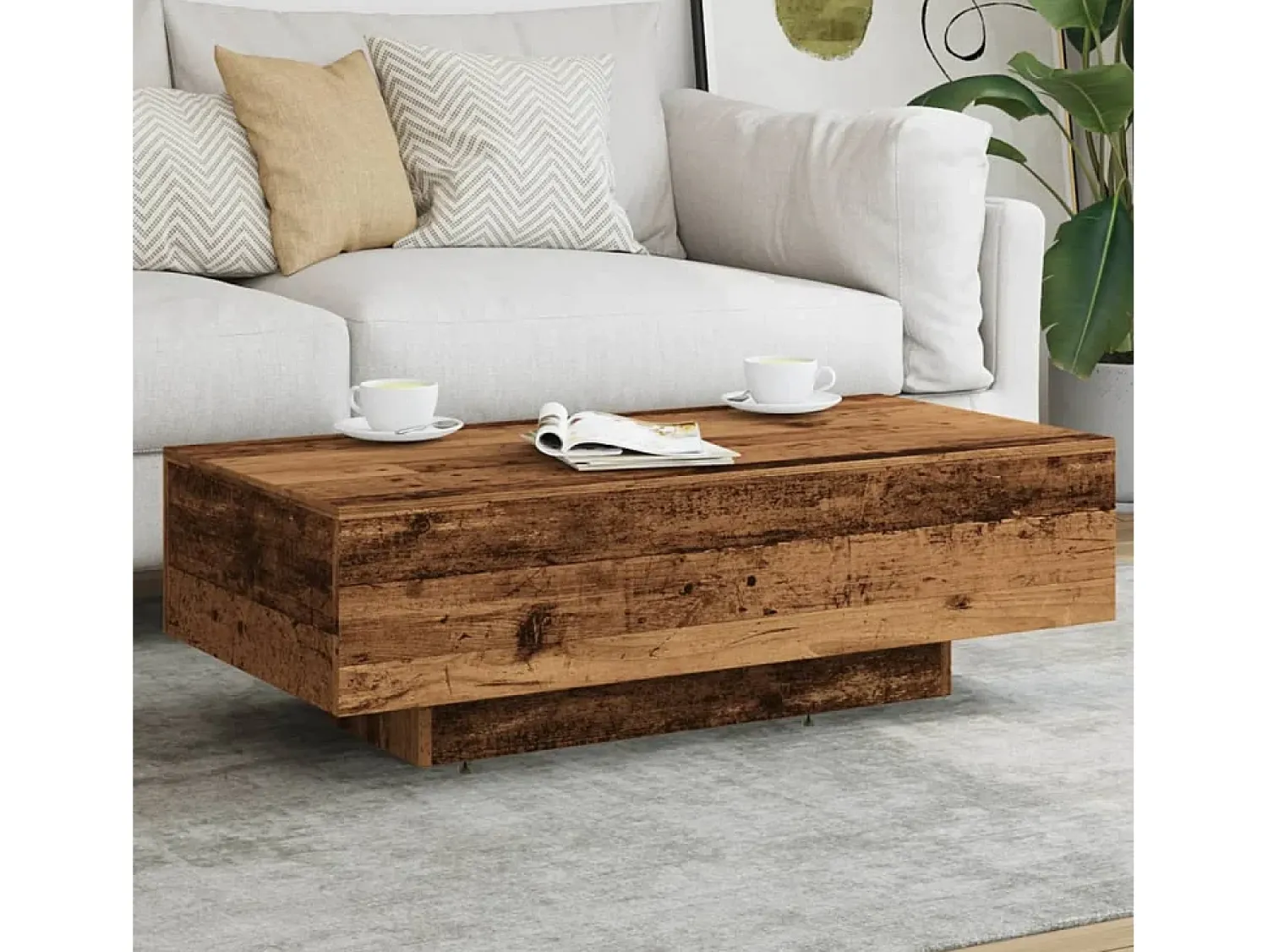 Mesa De Centro*vidaxl Mesa de centro 100x49,5x31 cm derivados madeira madeira velha Castanho