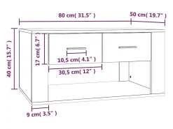 Mesa De Centro|vidaxl Mesa de centro 80x50x40 cm derivados de madeira carvalho fumado Natural claro