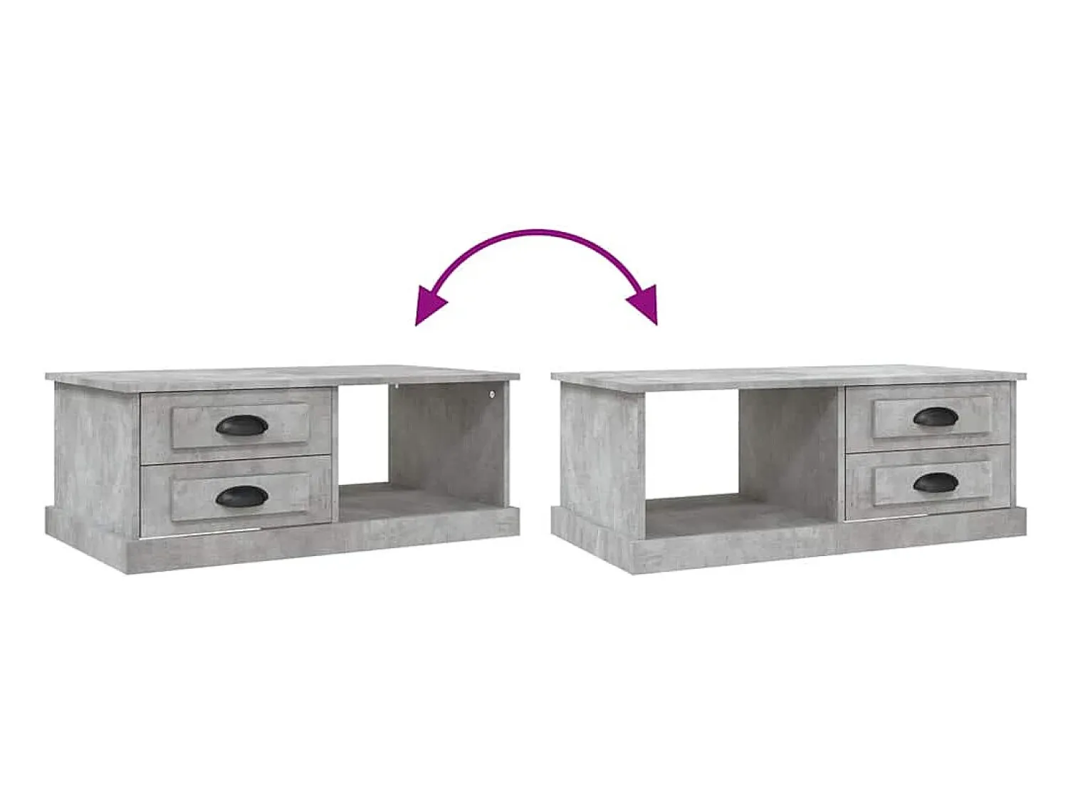 vidaxl Mesa de centro 90x50x35 cm derivados madeira cimento^ Mesa De Centro