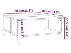 Mesa De Centro*vidaxl Mesa de centro 80x80x36,5 cm derivados de madeira Branco
