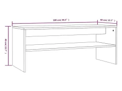 Mesa De Centro*vidaxl Mesa de centro 100x40x40 cm derivados madeira carvalho fumado Natural claro
