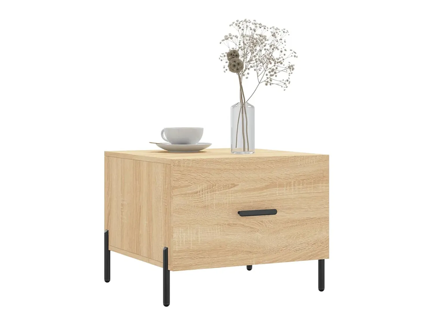 Mesa De Centro| Mesa de centro 50x50x40 cm derivados de madeira carvalho sonoma PT368012 Castanho