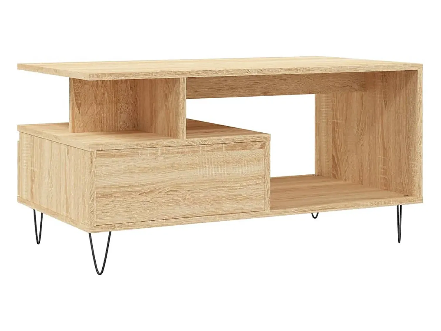 Discount vidaxl Mesa de centro 90x49x45 cm derivados de madeira carvalho sonoma Natural claro