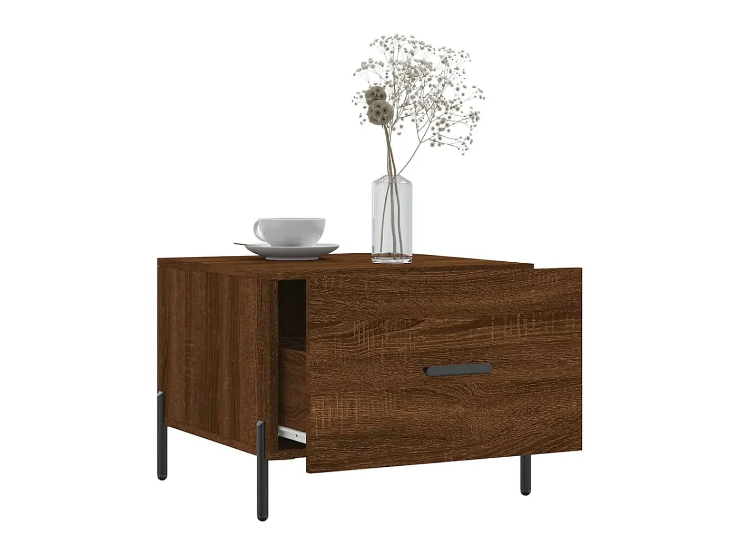 Mesa de centro 50x50x40 cm derivados madeira carvalho PT145888 Castanho