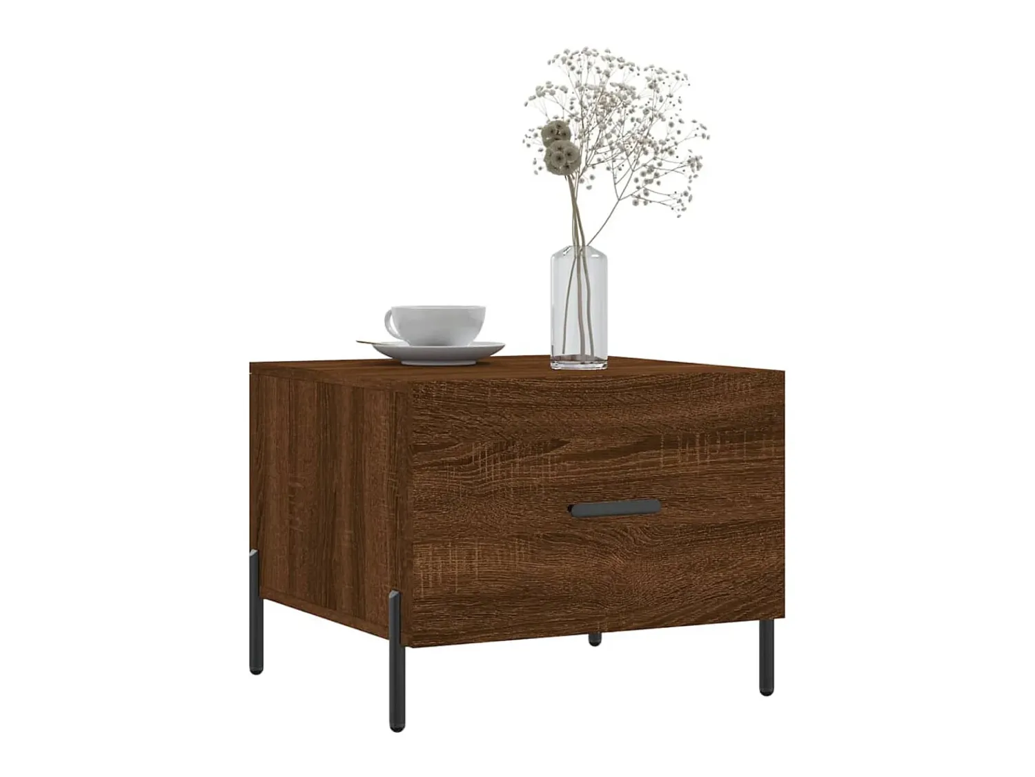Mesa de centro 50x50x40 cm derivados madeira carvalho PT145888 Castanho