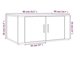 vidaxl Mesa de centro 80x50x36 cm derivados madeira carvalho sonoma^ Mesa De Centro