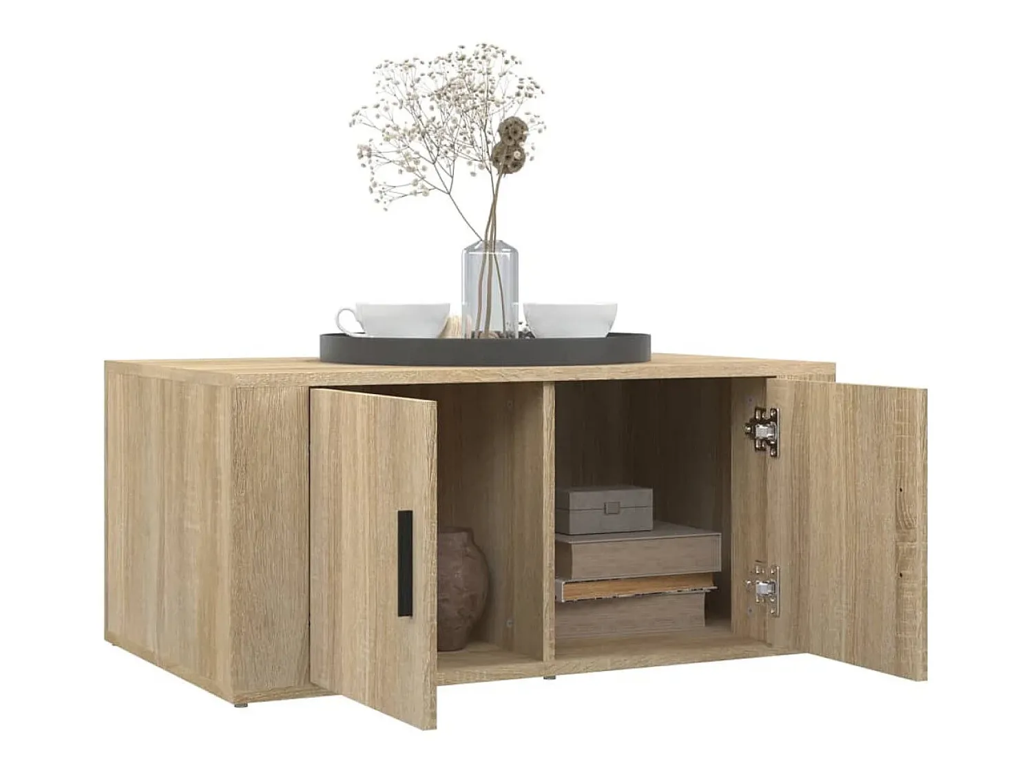 vidaxl Mesa de centro 80x50x36 cm derivados madeira carvalho sonoma^ Mesa De Centro