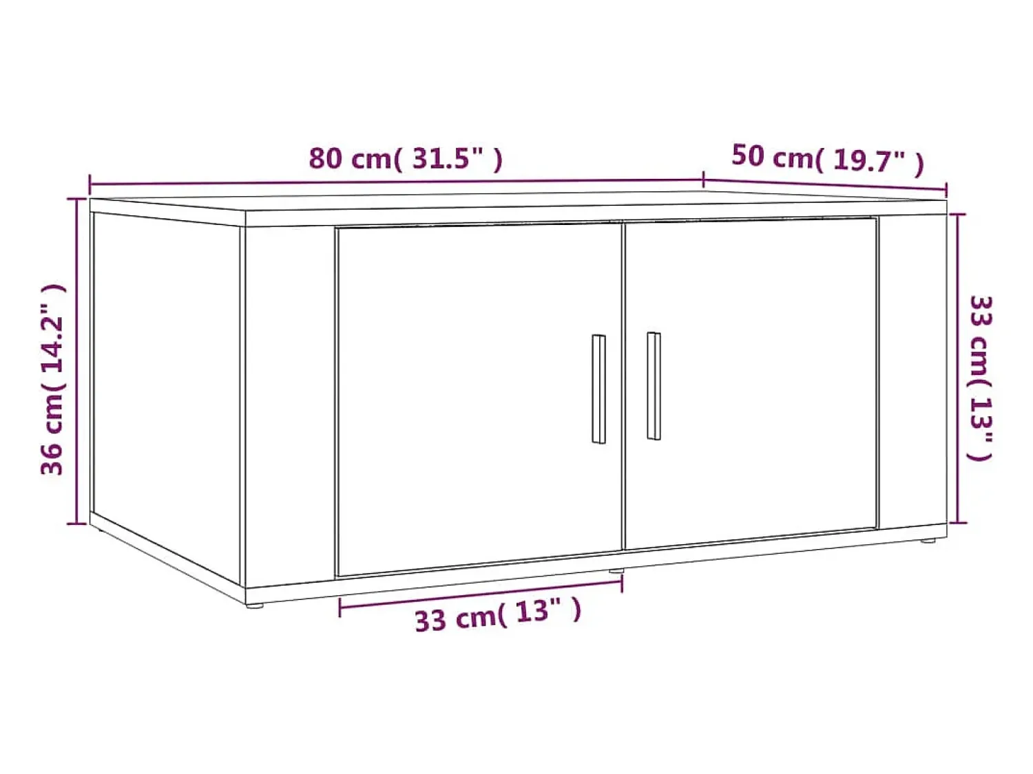 vidaxl Mesa de centro 80x50x36 cm derivados madeira carvalho sonoma^ Mesa De Centro