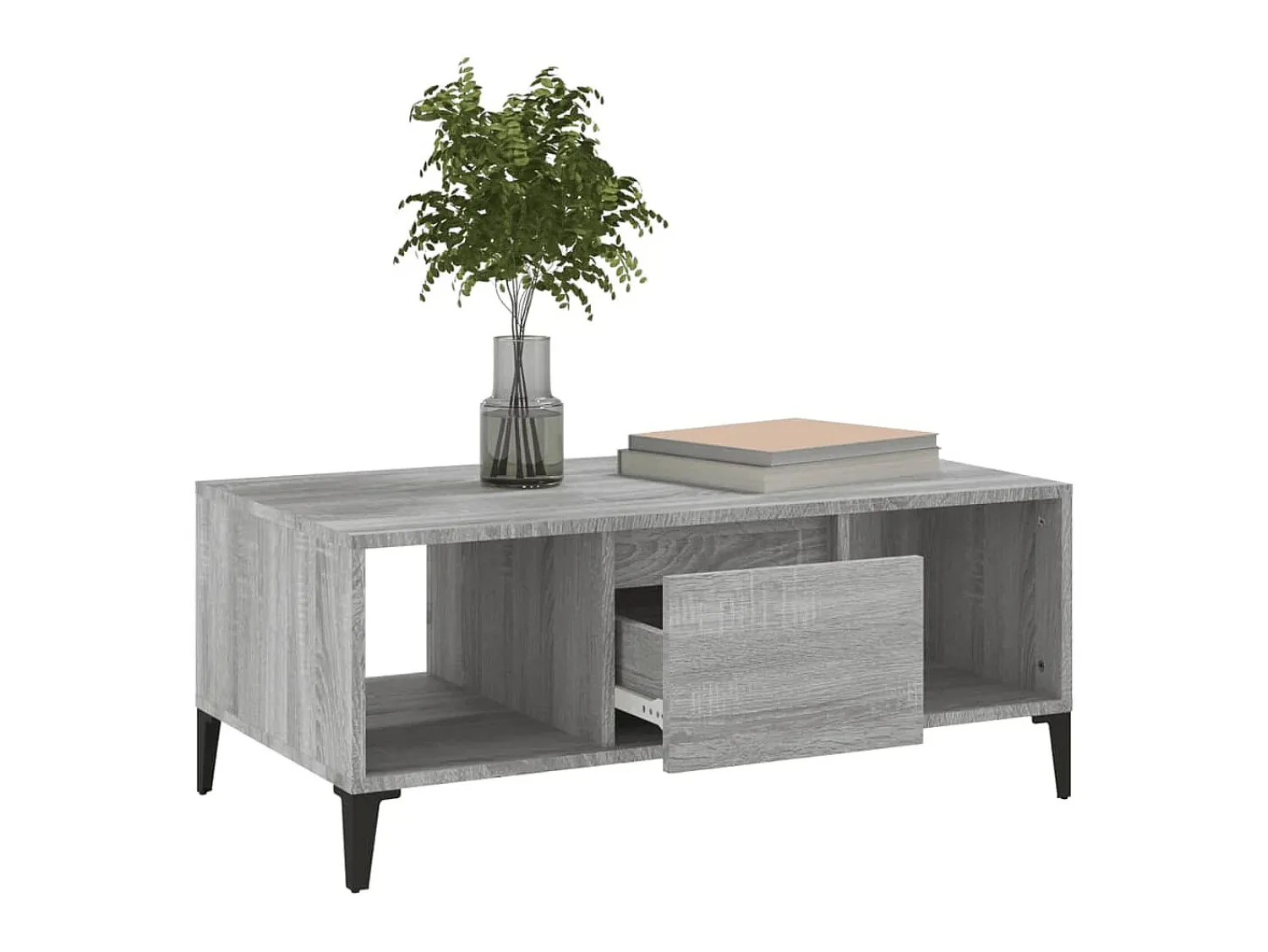 Mesa De Centro* Mesa de centro 90x50x36,5 cm derivados madeira sonoma PT468246 Cinzento