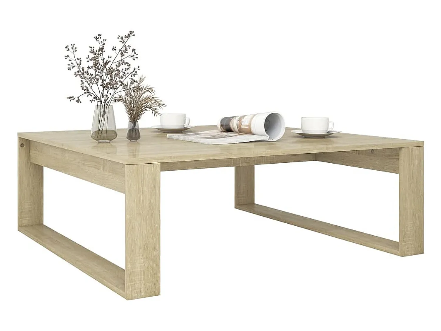 vidaxl Mesa de centro 100x100x35 cm derivados madeira carvalho sonoma^ Mesa De Centro