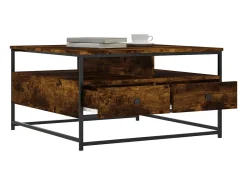 vidaxl Mesa de centro 80x80x45 cm derivados de madeira carvalho fumado^ Mesa De Centro