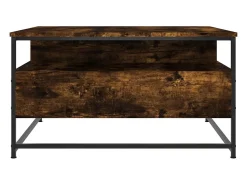 vidaxl Mesa de centro 80x80x45 cm derivados de madeira carvalho fumado^ Mesa De Centro