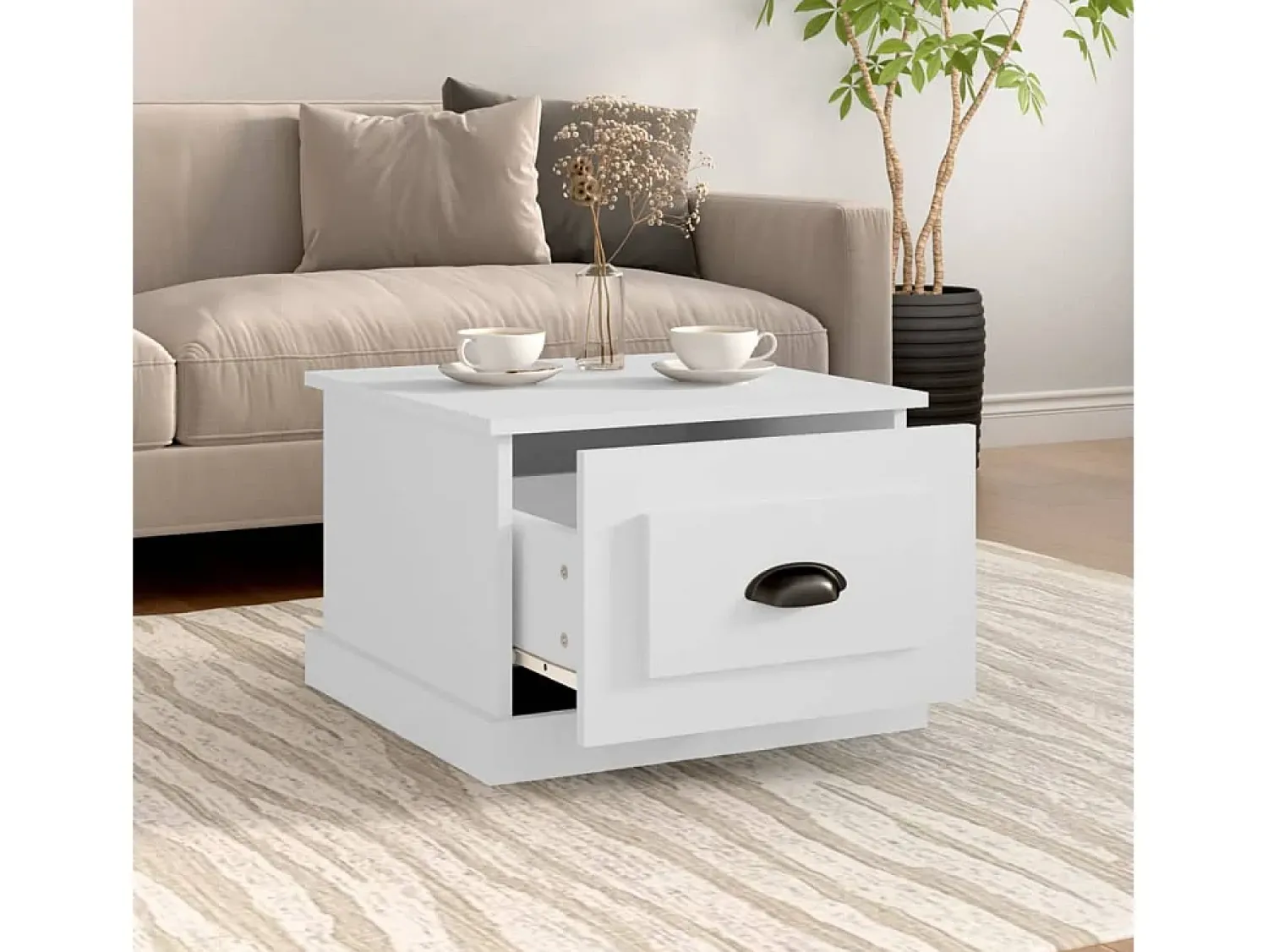 Discount Mesa de centro 50x50x35 cm derivados madeira PT774681 Branco