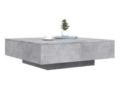 New Mesa de centro 100x100x31 cm derivados de madeira cinza-cimento PT665816 Cinzento