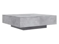 New Mesa de centro 100x100x31 cm derivados de madeira cinza-cimento PT665816 Cinzento
