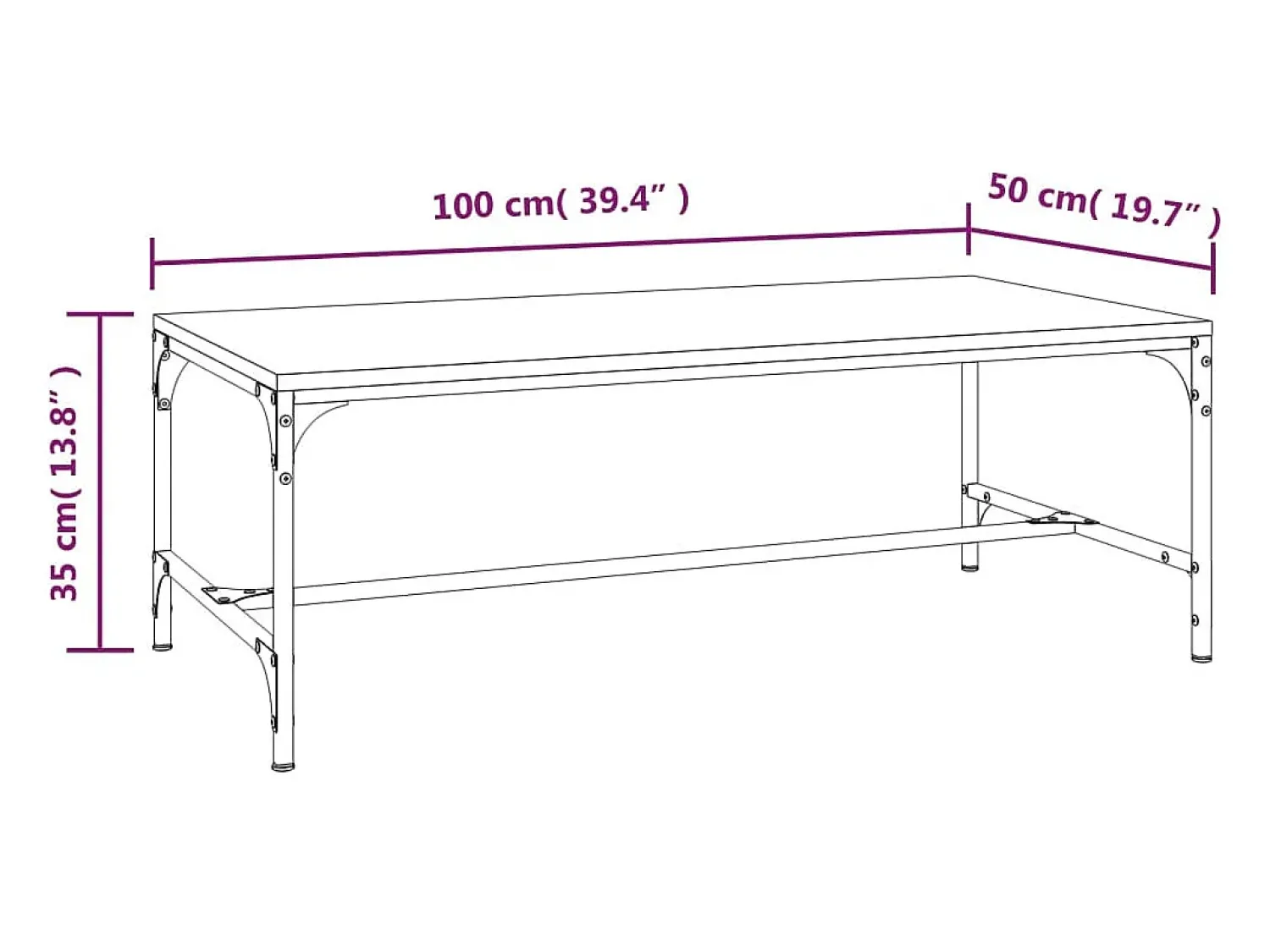 Clearance vidaxl Mesa de centro 100x50x35 cm derivados de madeira Preto
