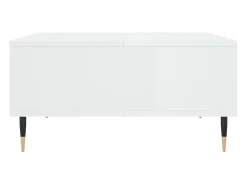 Mesa De Centro|vidaxl Mesa de centro 60x60x30 cm derivados madeira brilhante Branco