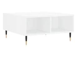 Mesa De Centro|vidaxl Mesa de centro 60x60x30 cm derivados madeira brilhante Branco